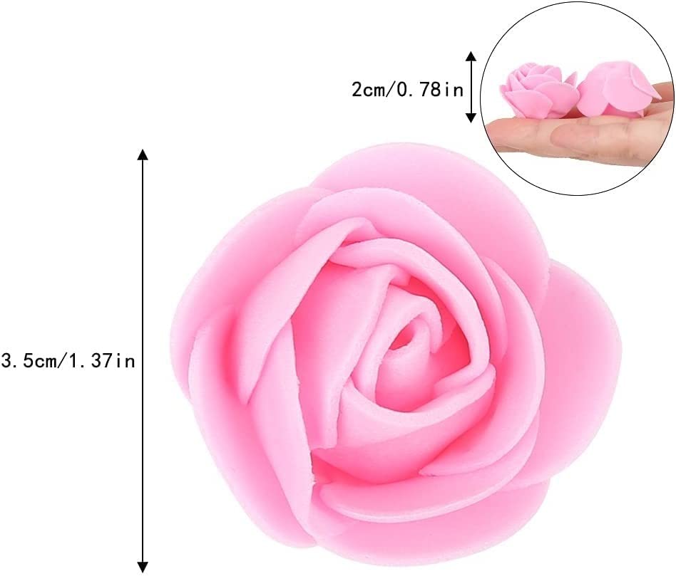 ABDROZ® 50pcs Artificial Rose, Fake Foam Water Floating Flowers for Festival and Events, Home Decor, DIY Crafts, Wedding Decoration, Pooja Room, Gift Packing (Pink)