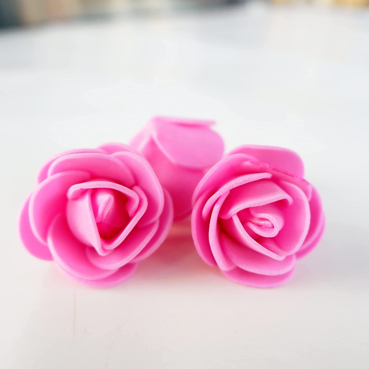 ABDROZ® 50pcs Artificial Rose, Fake Foam Water Floating Flowers for Festival and Events, Home Decor, DIY Crafts, Wedding Decoration, Pooja Room, Gift Packing (Pink)