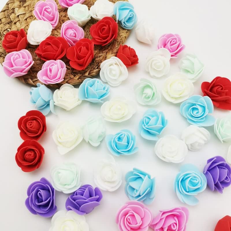 ABDROZ® 50pcs Artificial Rose, Fake Foam Water Floating Flowers for Festival and Events, Home Decor, DIY Crafts, Wedding Decoration, Pooja Room, Gift Packing (Multi-Colour)