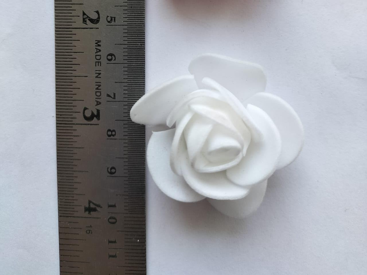ABDROZ® 50pcs Artificial Rose, Fake Foam Water Floating Flowers for Festival and Events, Home Decor, DIY Crafts, Wedding Decoration, Pooja Room, Gift Packing (White)
