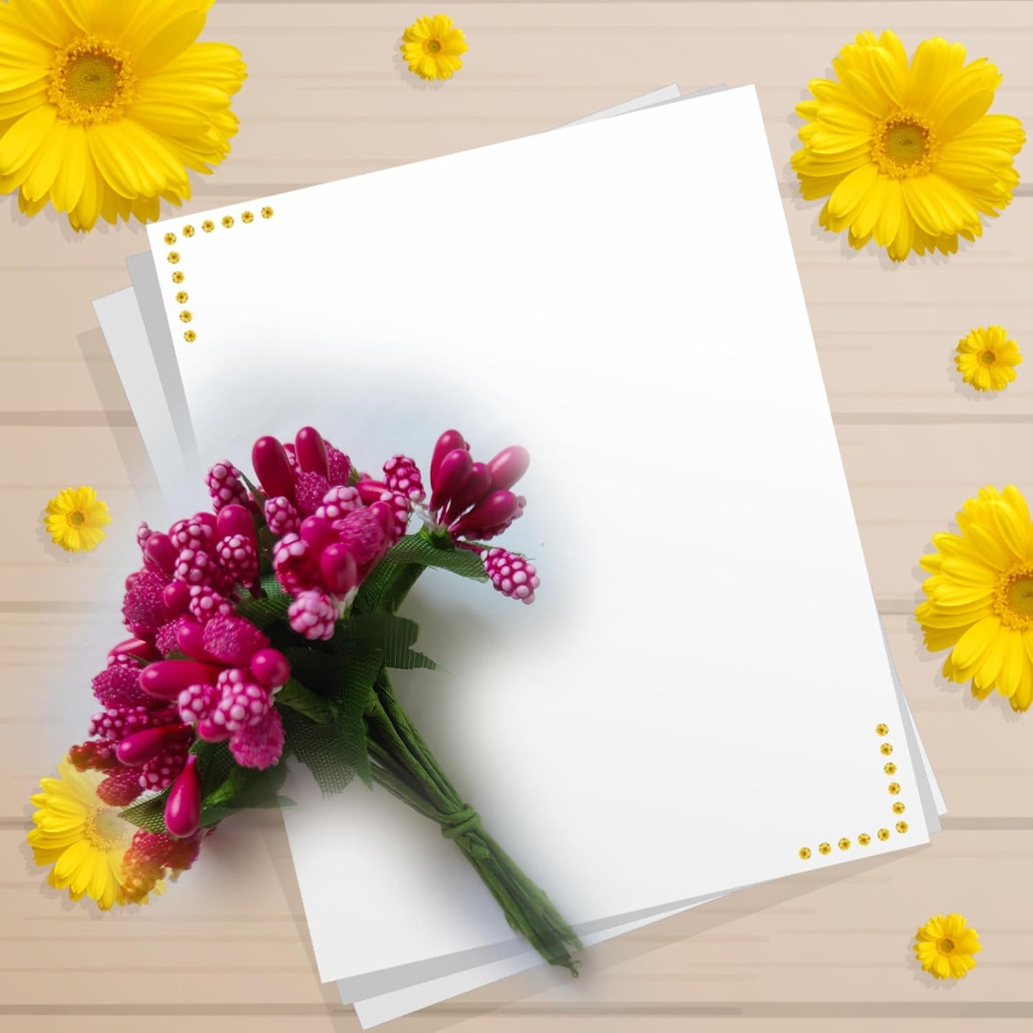 Rainbow Junction® Artificial Pink Pollen Flower for DIY Craft, Jewellery Making, Hair Accessories, Home Decoration (Pink,12 Bunch of 12 Pollen Each)