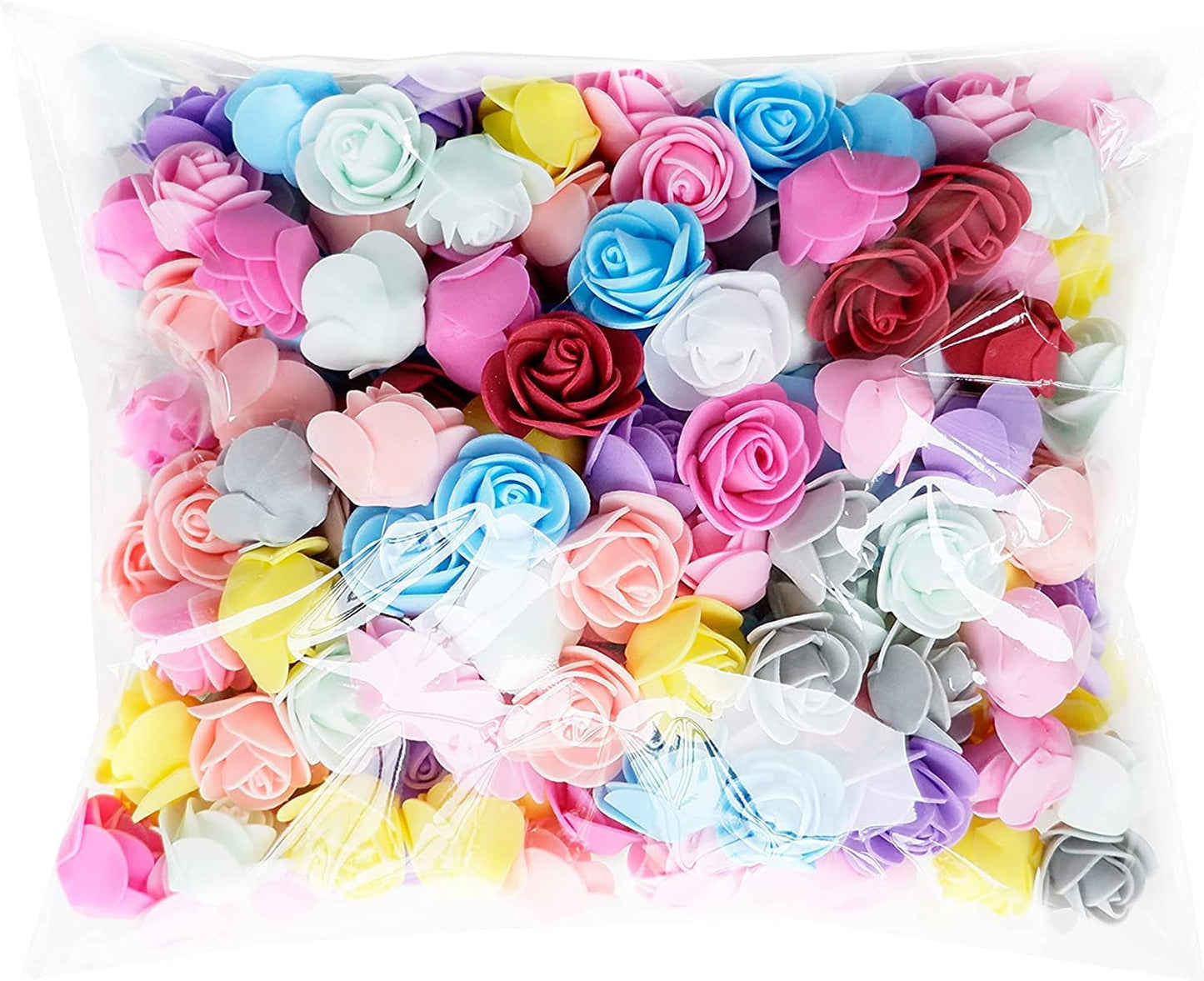 ABDROZ® 50pcs Artificial Rose, Fake Foam Water Floating Flowers for Festival and Events, Home Decor, DIY Crafts, Wedding Decoration, Pooja Room, Gift Packing (Multi-Colour)