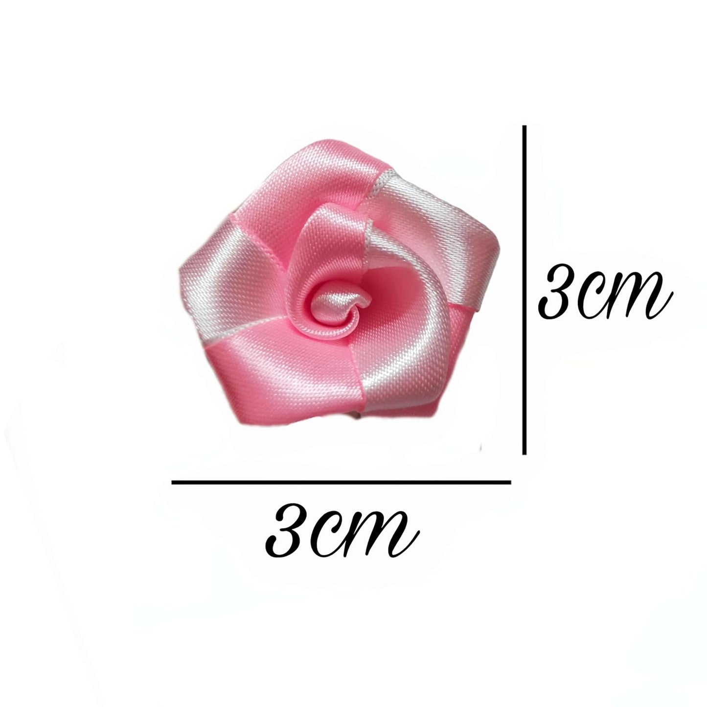 RAINBOW JUNCTION® 50pcs Silk Fabric Rose for Festival and Events, Home Decor, DIY Crafts, Wedding Decoration, Pooja Room, Gift Packing (Pink+White, 3cm)