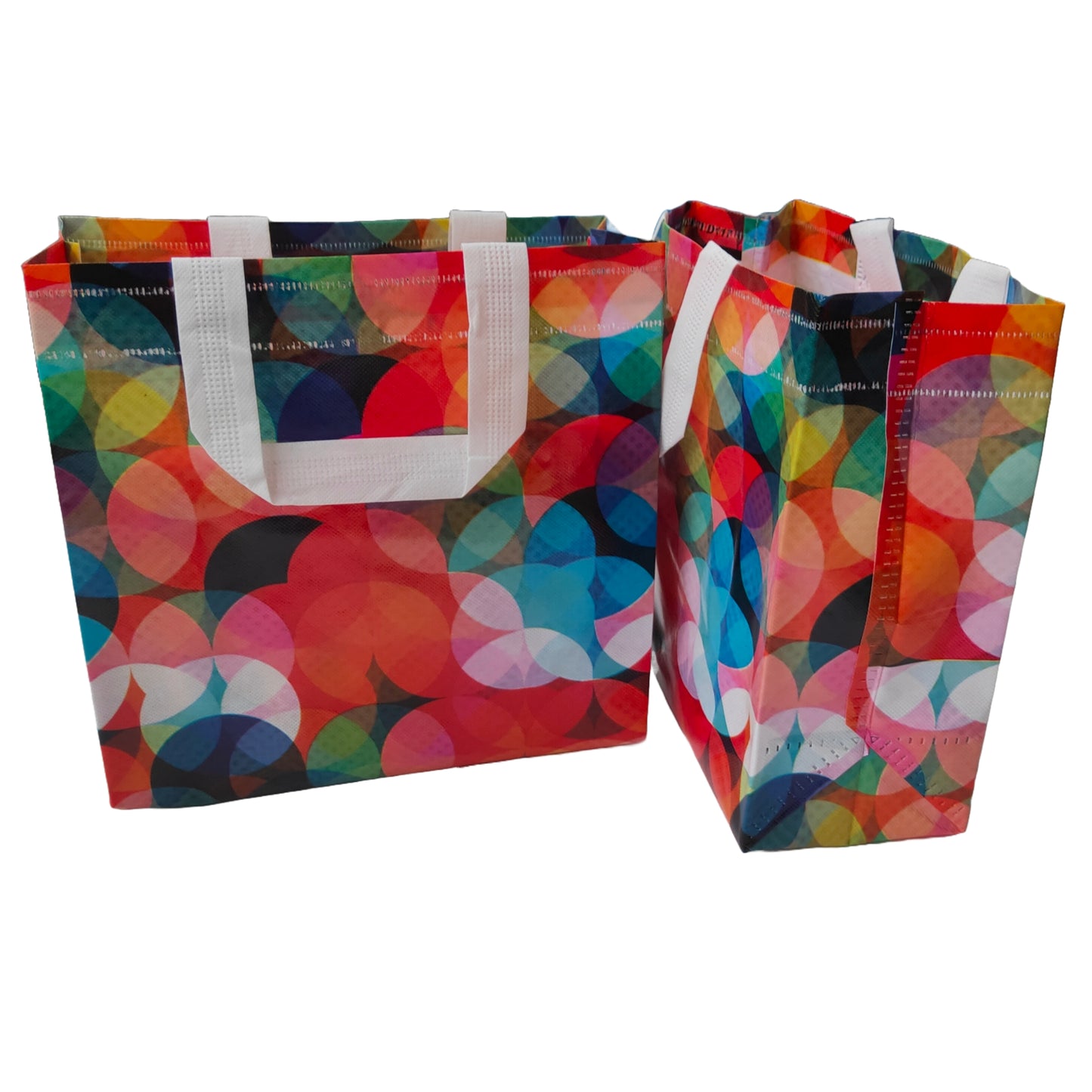 RAINBOW JUNCTION® 10Pcs Laminated Non-Woven Rectangular Printed Reusable Eco-Friendly Carry Bags with Handle for Party Return Gift, Wedding Gifts, Shagun, Saree, Mithai, Jewellery, Traditional Gift Bag