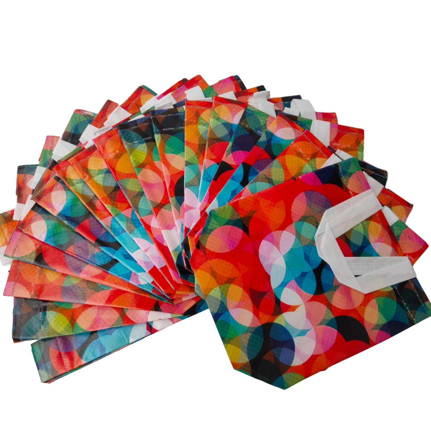 RAINBOW JUNCTION® 10Pcs Laminated Non-Woven Rectangular Printed Reusable Eco-Friendly Carry Bags with Handle for Party Return Gift, Wedding Gifts, Shagun, Saree, Mithai, Jewellery, Traditional Gift Bag