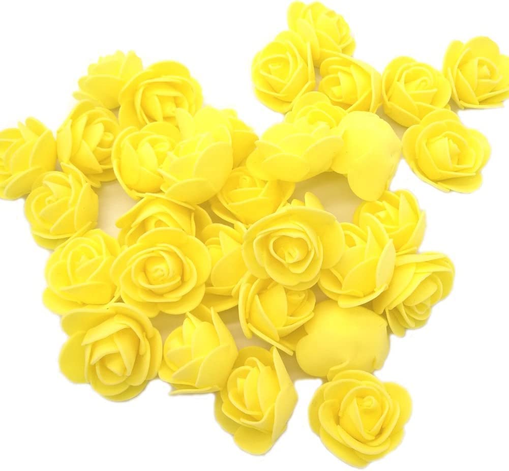 ABDROZ® 50pcs  Artificial Rose, Fake Foam Water Floating Flowers for Festival and Events, Home Decor, DIY Crafts, Wedding Decoration, Pooja Room, Gift Packing (Yellow)