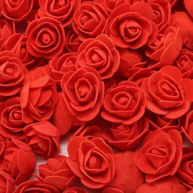 ABDROZ® 50pcs Artificial Rose, Foam Water Floating Flowers for Festival and Events, Home Decor, DIY Crafts, Wedding Decoration, Pooja Room, Gift Packing (RED)
