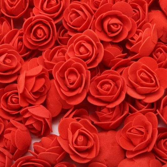ABDROZ® 50pcs Artificial Rose, Foam Water Floating Flowers for Festival and Events, Home Decor, DIY Crafts, Wedding Decoration, Pooja Room, Gift Packing (RED)