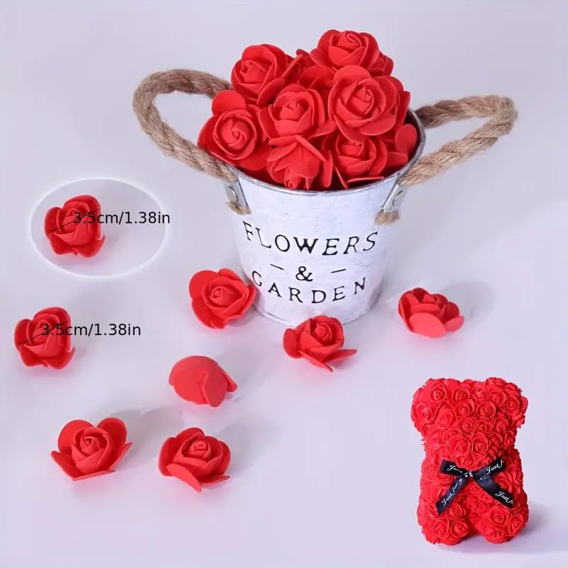 ABDROZ® 50pcs Artificial Rose, Foam Water Floating Flowers for Festival and Events, Home Decor, DIY Crafts, Wedding Decoration, Pooja Room, Gift Packing (RED)