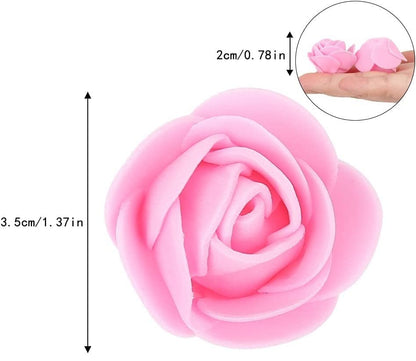 ABDROZ® 50pcs  Artificial Rose, Fake Foam Water Floating Flowers for Festival and Events, Home Decor, DIY Crafts, Wedding Decoration, Pooja Room, Gift Packing (Pink)