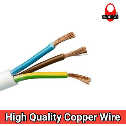 INDRICO® 3 Core Round Copper Wires and Cables (1.5 Sq. mm) for Domestic and Industrial Electric Connections(Colour May Vary) (20 Meter)