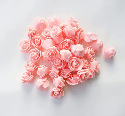 ABDROZ® 50pcs  Artificial Rose, Fake Foam Water Floating Flowers for Festival and Events, Home Decor, DIY Crafts, Wedding Decoration, Pooja Room, Gift Packing (Peach)