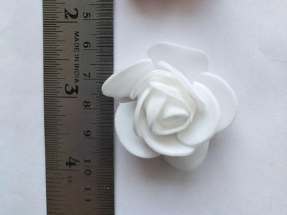 ABDROZ® 50pcs  Artificial Rose, Fake Foam Water Floating Flowers for Festival and Events, Home Decor, DIY Crafts, Wedding Decoration, Pooja Room, Gift Packing (White)