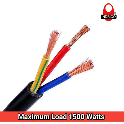 INDRICO® 3 Core Round Copper Wires and Cables (0.75mm) for Domestic and Industrial Electric Connections(Colour May Vary) (45 Meter)