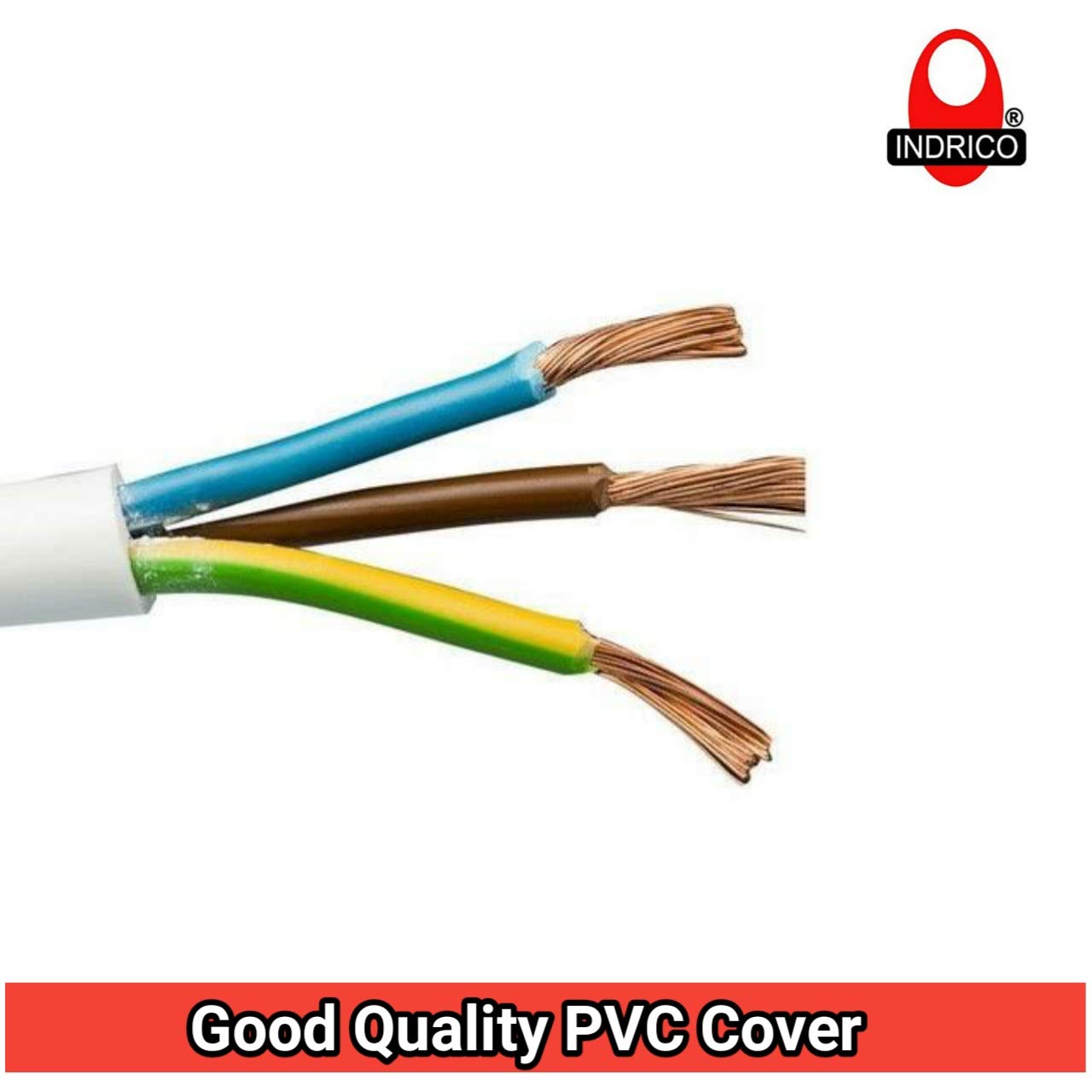 INDRICO® 3 Core Round Copper Wires and Cables (0.75mm) for Domestic and Industrial Electric Connections(Colour May Vary) (45 Meter)