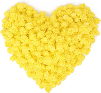 ABDROZ® 50pcs  Artificial Rose, Fake Foam Water Floating Flowers for Festival and Events, Home Decor, DIY Crafts, Wedding Decoration, Pooja Room, Gift Packing (Yellow)