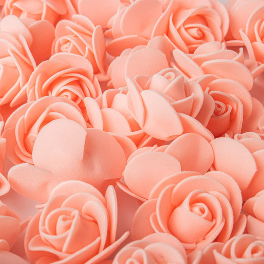 ABDROZ® 50pcs  Artificial Rose, Fake Foam Water Floating Flowers for Festival and Events, Home Decor, DIY Crafts, Wedding Decoration, Pooja Room, Gift Packing (Peach)
