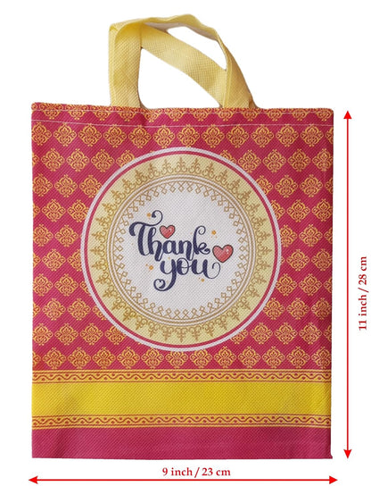 Return gift bag (Thank you Gift Bags) / Birthday Party Return Gift Bag/Wedding Gift Bag (Thamboolam bags) - Medium size (9x11 inch) Pink