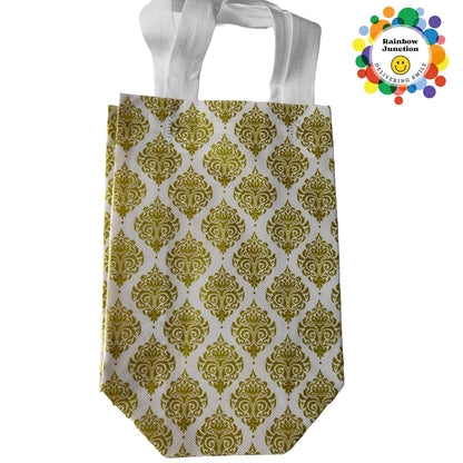 RAINBOW JUNCTION® Non-Woven Printed Reusable Eco-Friendly Carry Bags with Handle For Party Return Gift, Wedding Gifts, Shagun, Saree, Mithai, Jewellery, Traditional Gift Bag (7x8.5x3.5 inch, 10pcs)