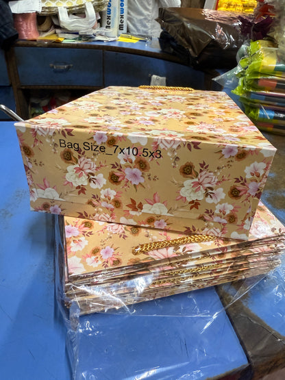 ABDROZ Paper Bags For Return Gifts & Threads/Gift Bags For Corporate Events | Party Favor Bags - 100Gsm(10.5x7x3 inches)